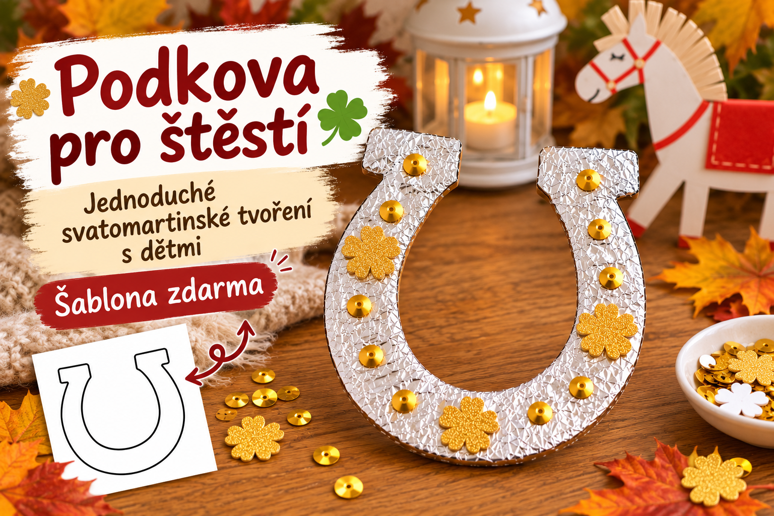 Podkova pro štěstí – jednoduché svatomartinské tvoření s dětmi